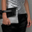 Womens Vky Lourve Clutch Leather Bag Handbag Black/Matt Silver Rainbow