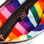 Womens Vky Lourve Clutch Leather Bag Handbag Black/Matt Silver Rainbow