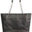 Womens Vky Original Gemma Tote Classic Large Leather Bag Handbag - Black