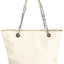 Womens Vky Original Gemma Tote Classic Large Leather Bag Handbag - Cream
