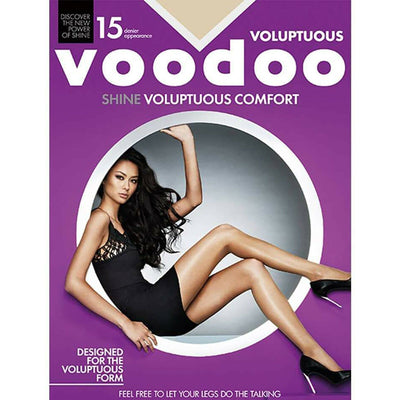 Womens Voodoo Sexy Voluptuous Shine Plus Size Stockings Pantyhose 18-20 22-24