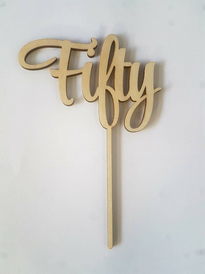 Wooden Cake Topper Fifty - 50