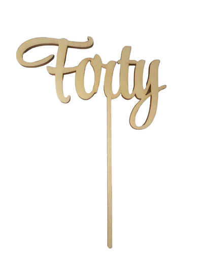 Wooden Cake Topper Forty - 40