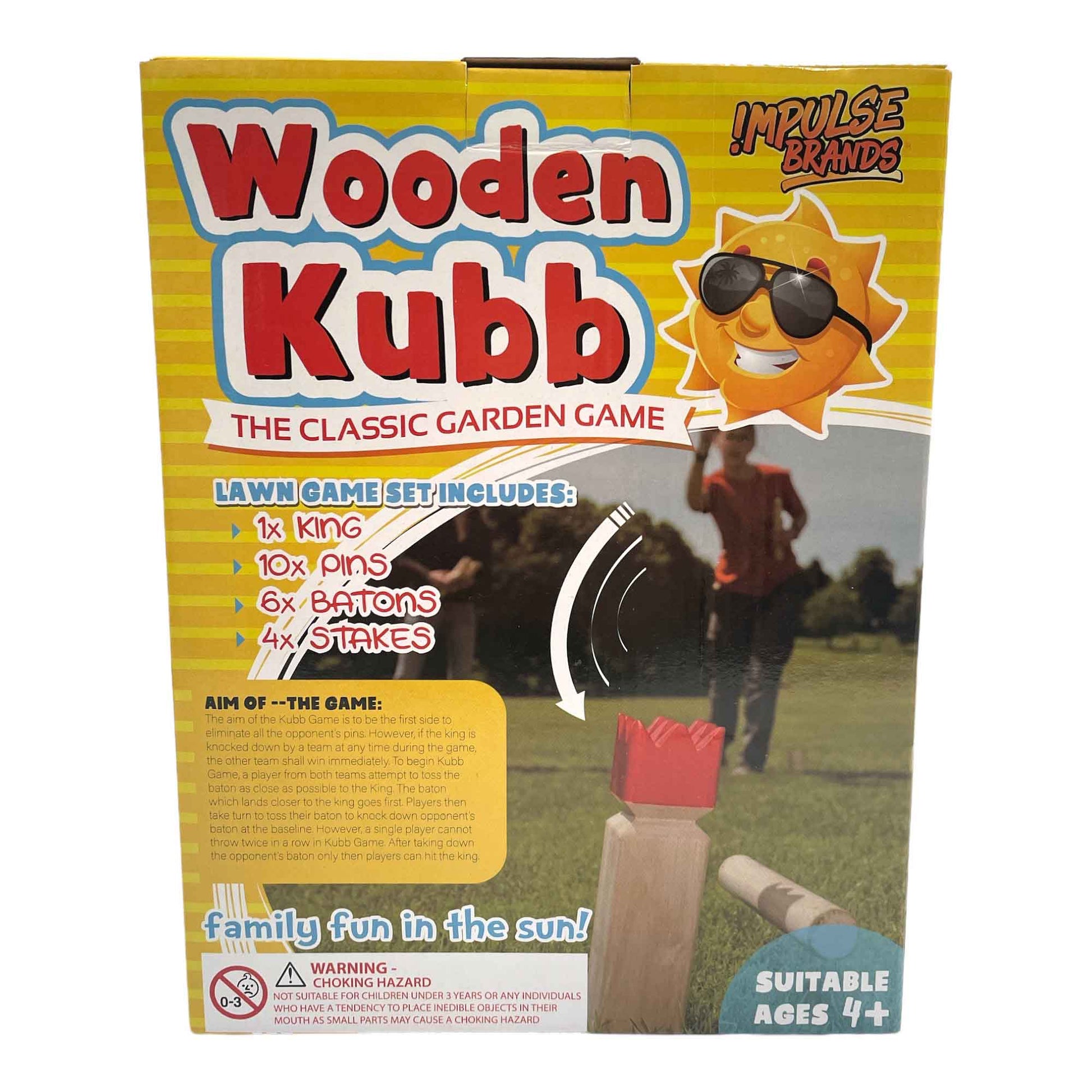 Wooden Kubb Set - Outdoor Classic Swedish Skittle Garden Game Kids