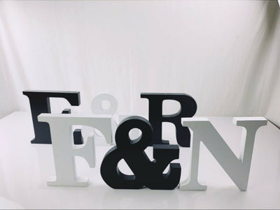 Wooden Letters Large 23cm Black Alphabet Wedding Home Birthday - F