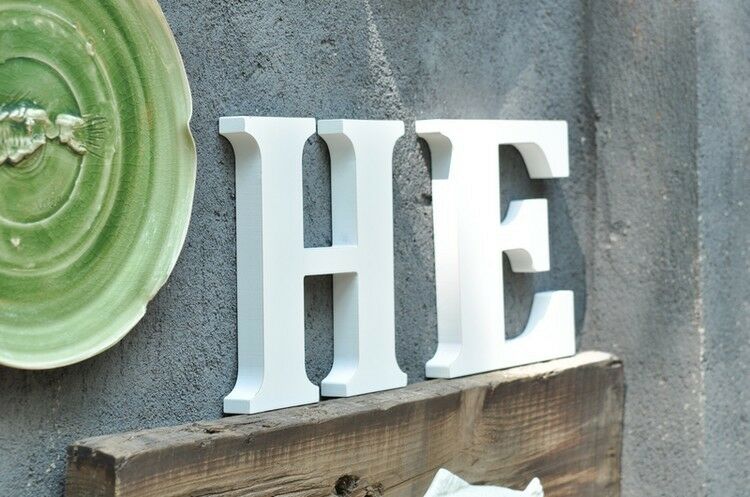 Wooden Letters Small 15cm White Alphabet Wedding Home Birthday - G