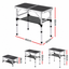 Weisshorn Folding Camping Table Adjustable Aluminium 60 x 40 cm Black
