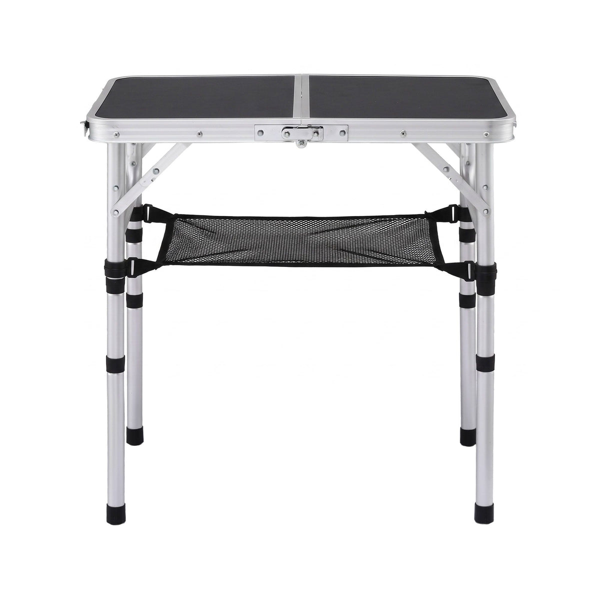 Weisshorn Folding Camping Table Adjustable Aluminium 60 x 40 cm Black