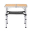 Weisshorn Folding Camping Table Adjustable Aluminium 60 x 40 cm Wood Grain
