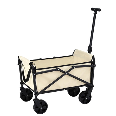 Gardeon Garden Cart Folding Trolley Camping Wagon Barrow Outdoor Beach Beige