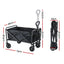 Gardeon Garden Cart Folding Trolley Camping Wagon Barrow Outdoor Beach Black