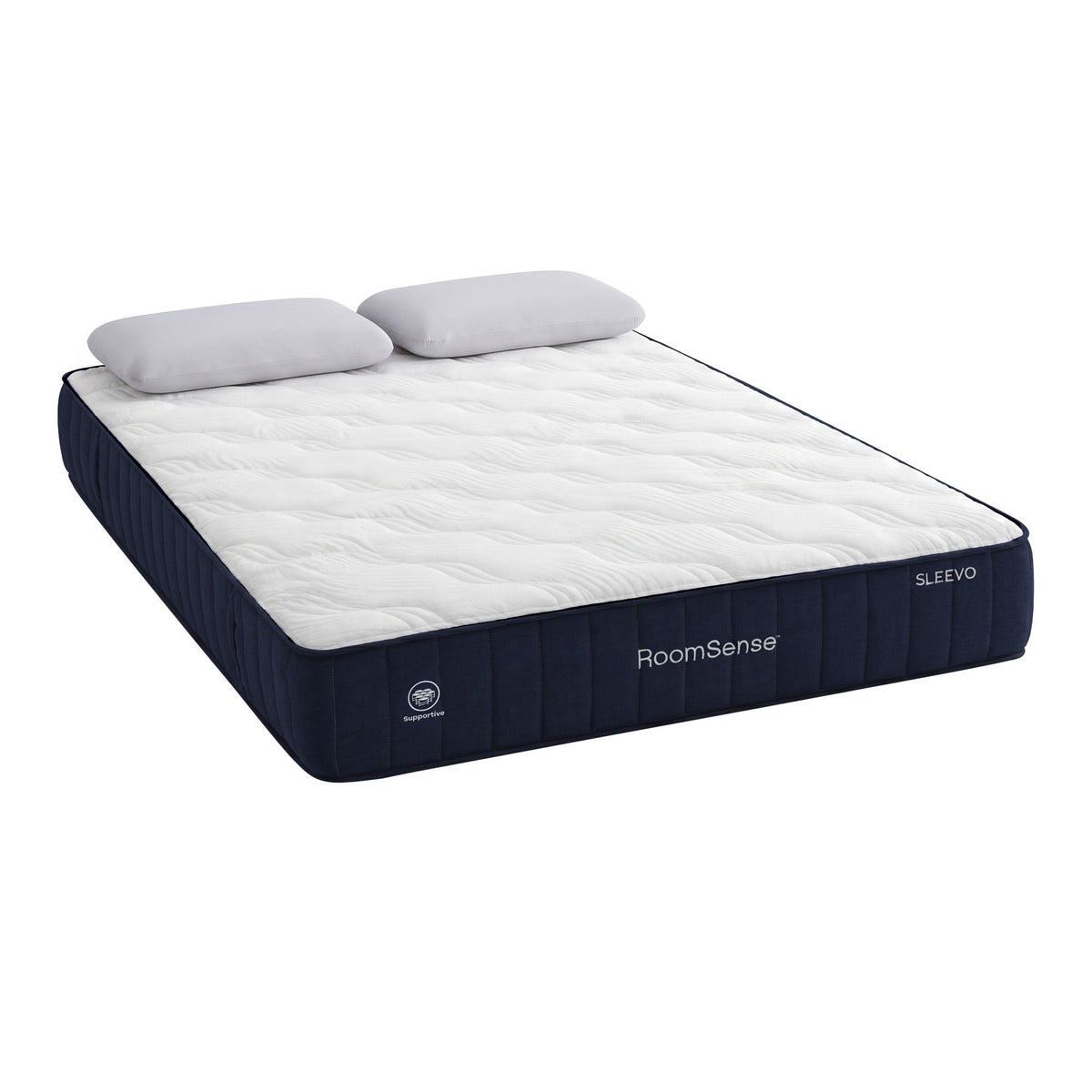 RoomSense Queen 26cm Firm Pocket Spring Mattress Bundle with 2 Pillows