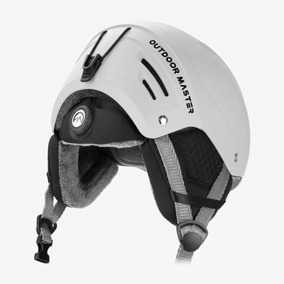 OutdoorMaster Kelvin II Ski Helmet - Snow Sport Helmet Snowboard Helmet for Men Women & Youth White L