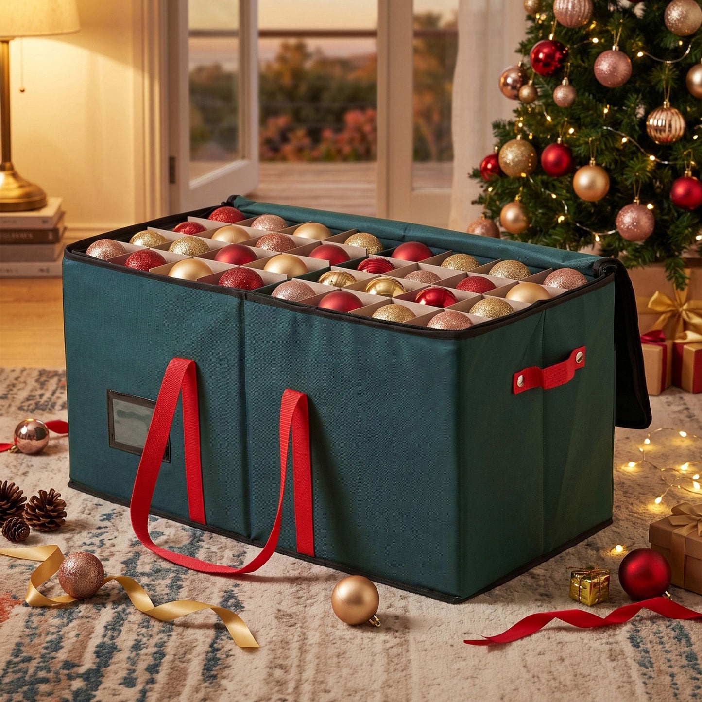 Jingle Jollys Christmas Baubles Storage Box 128 Slots Decor Ornaments Container