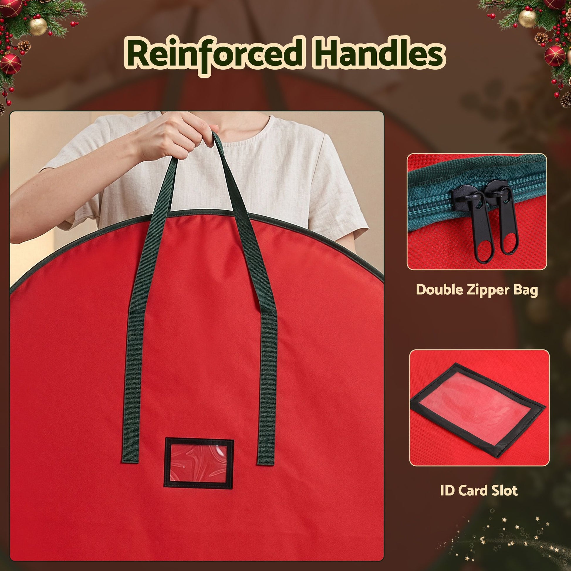 Jingle Jollys Christmas Garland Wreath Storage Bag Baubles Ornaments Container