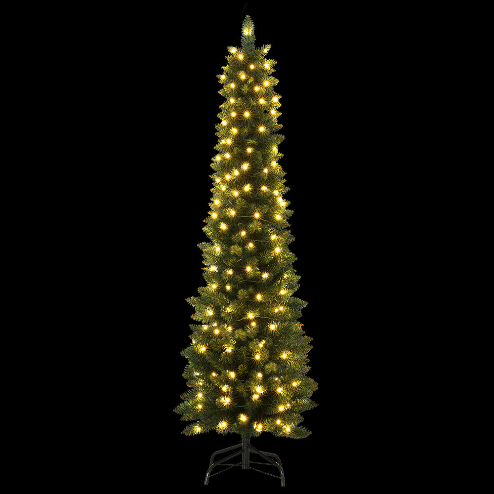 Jingle Jollys 1.8M Christmas Tree with Pre-Lit LED Lights Decoration 300 Tips