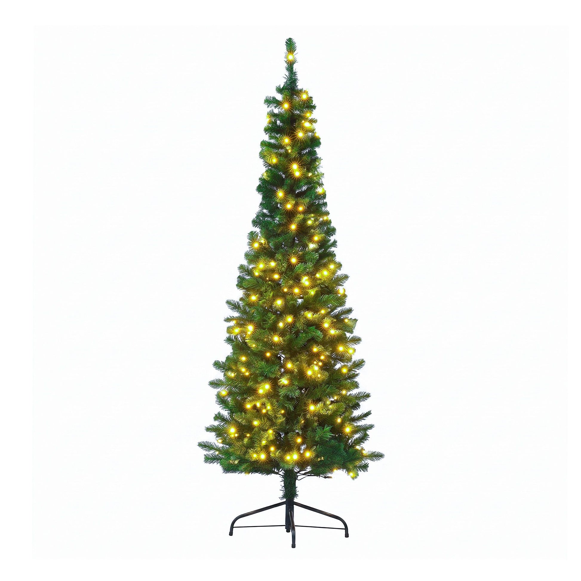Jingle Jollys 1.8m Pre-Lit Christmas Tree Slim Pencil Xmas Tree Corner Tree