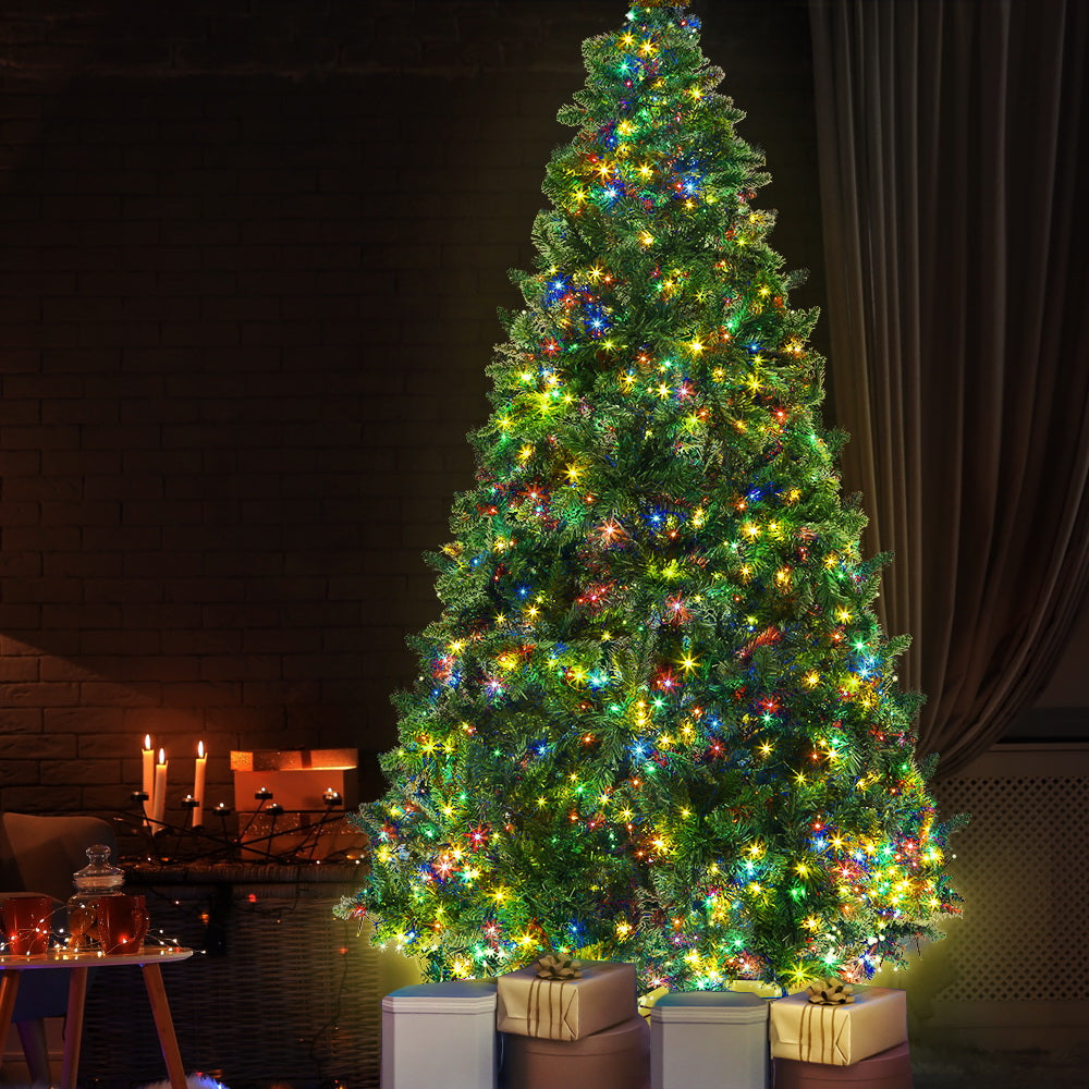 Jingle Jollys Christmas Tree 2.4M Green With 1488 LED Lights Multi Colour