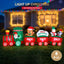 Jingle Jollys Christmas Inflatable Santa Train 3.6M Length LED Decorations Illuminated