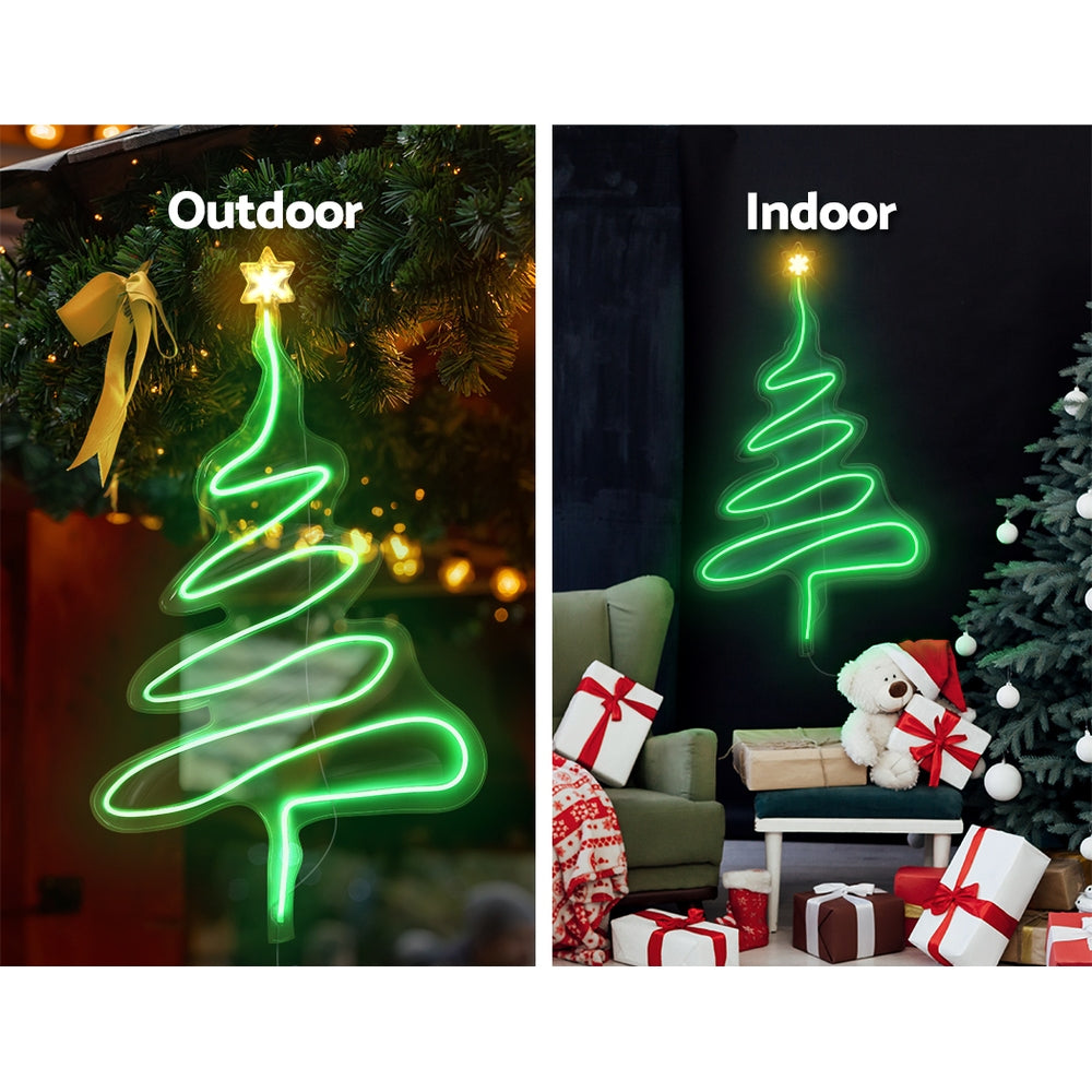 Jingle Jollys Christmas Lights Motif LED Light Outdoor Decorations 114cm Tree