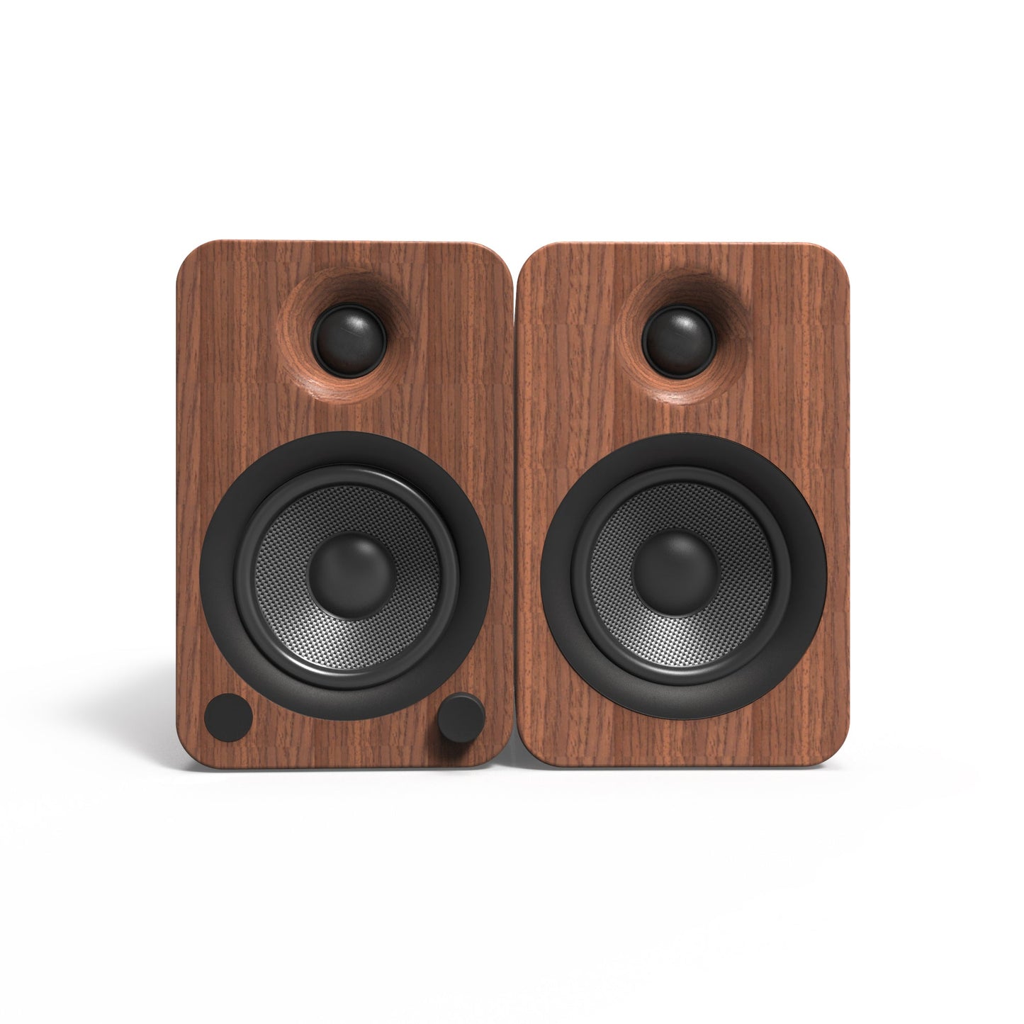 Kanto YU4 140W Powered Bookshelf Speakers with Bluetooth and Phono Preamp - Pair, Walnut