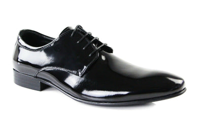 Zasel Bond Patent Shiny Black Leather Lace Up Dress Work Mens Wedding Men Shoes