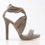 Zasel Peta Ladies Womens Beige Suede Leather High Heels Open Toe Dress Shoes