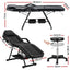 Zenses Beauty Bed with Stool, Black, Adjustable Facial Massage Table, Tattoo Chair, Salon Services