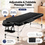 Zenses Massage Table 55cm Portable 2 Fold Aluminium Beauty Bed Black