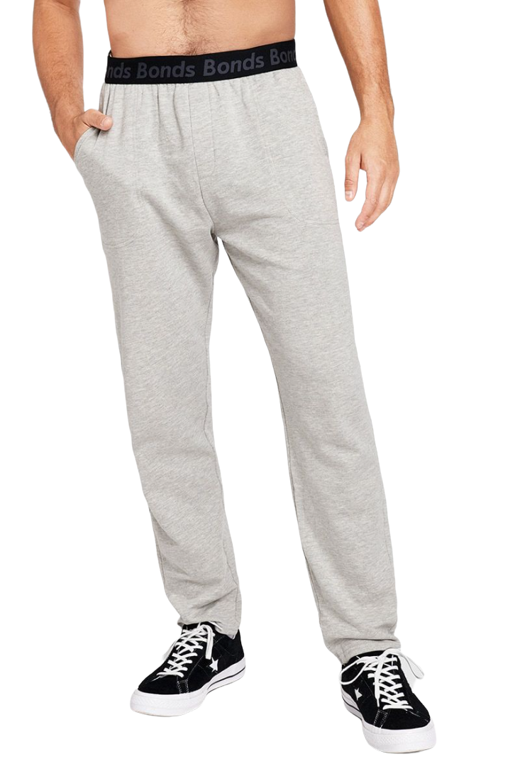 2 x Bonds Mens Essentials Straight Trackie Trackpant Grey Marle