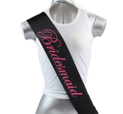 Sashes Hens Night Party Black/Pink - Bridesmaid