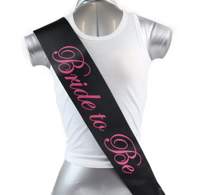 Sashes Hens Sash Party Black/Pink - Bride To Be