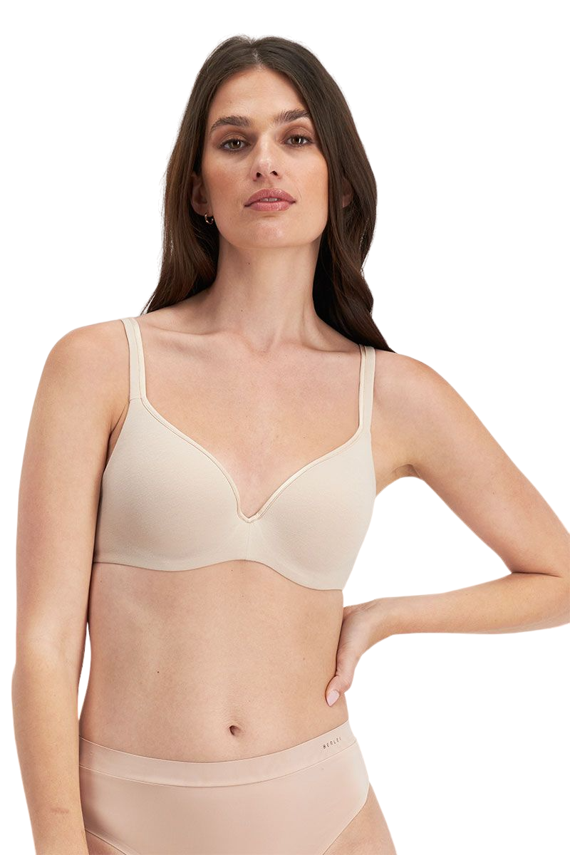 Berlei Barely There Cotton Contour Bra - Black White Soft Powder