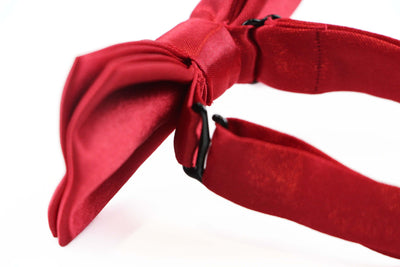 Boys Red Plain Bow Tie