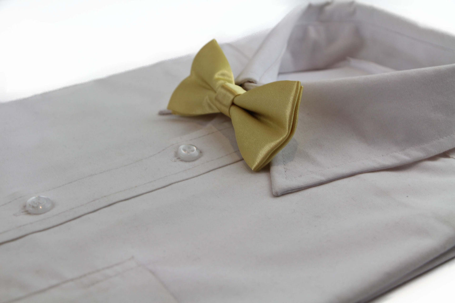 Boys Yellow Gold Plain Bow Tie