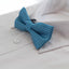 Boys Turquoise Bow Tie With White Polka Dots