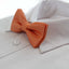 Boys Orange Bow Tie With White Polka Dots