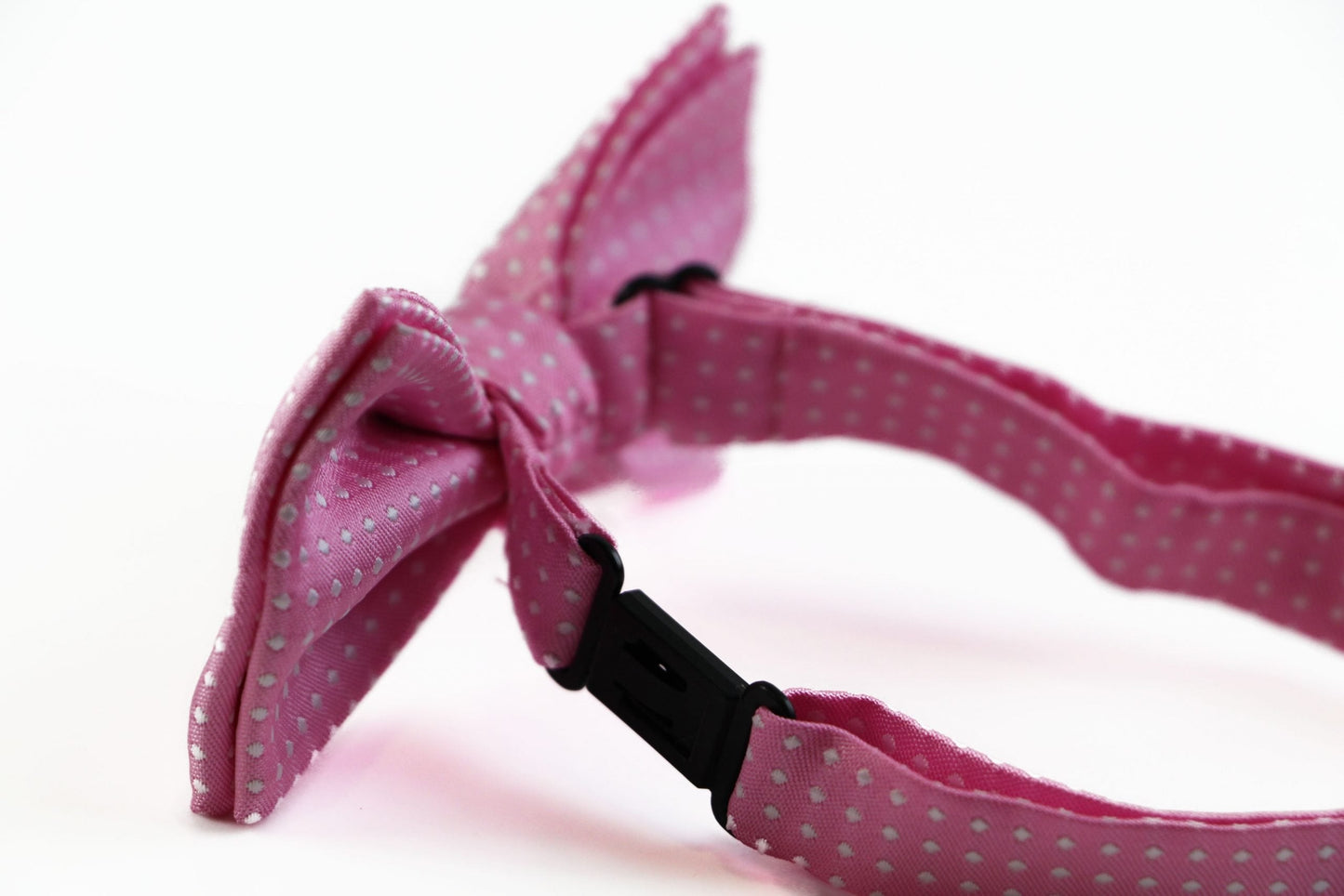 Boys Light Pink & White Polka Dot Pattern Bow Tie