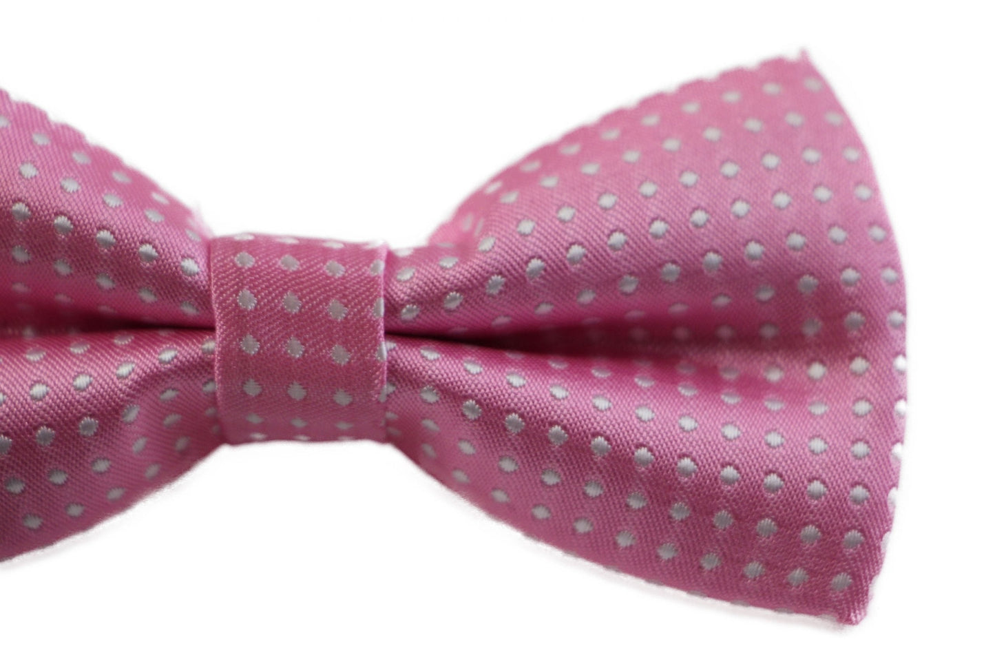 Boys Light Pink & White Polka Dot Pattern Bow Tie