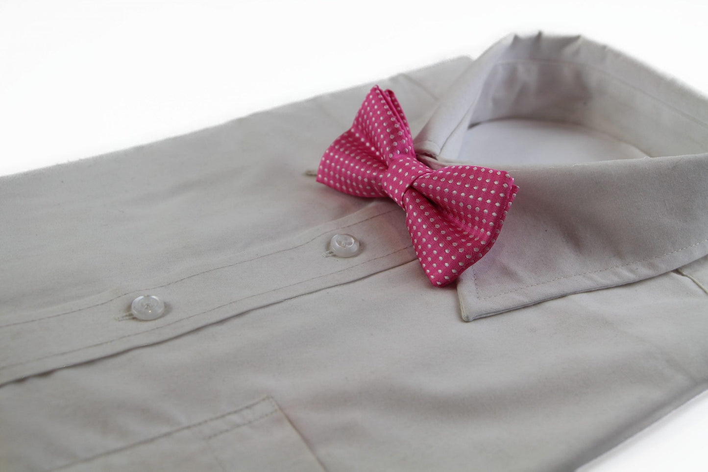 Boys Pink Polka Dot Pattern Bow Tie