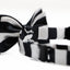 Boys White & Black Horizontal Striped Patterned Bow Tie