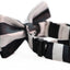 Boys White & Black Horizontal Striped Patterned Bow Tie