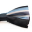 Boys Black With White & Blue Stripes Patterned Bow Tie