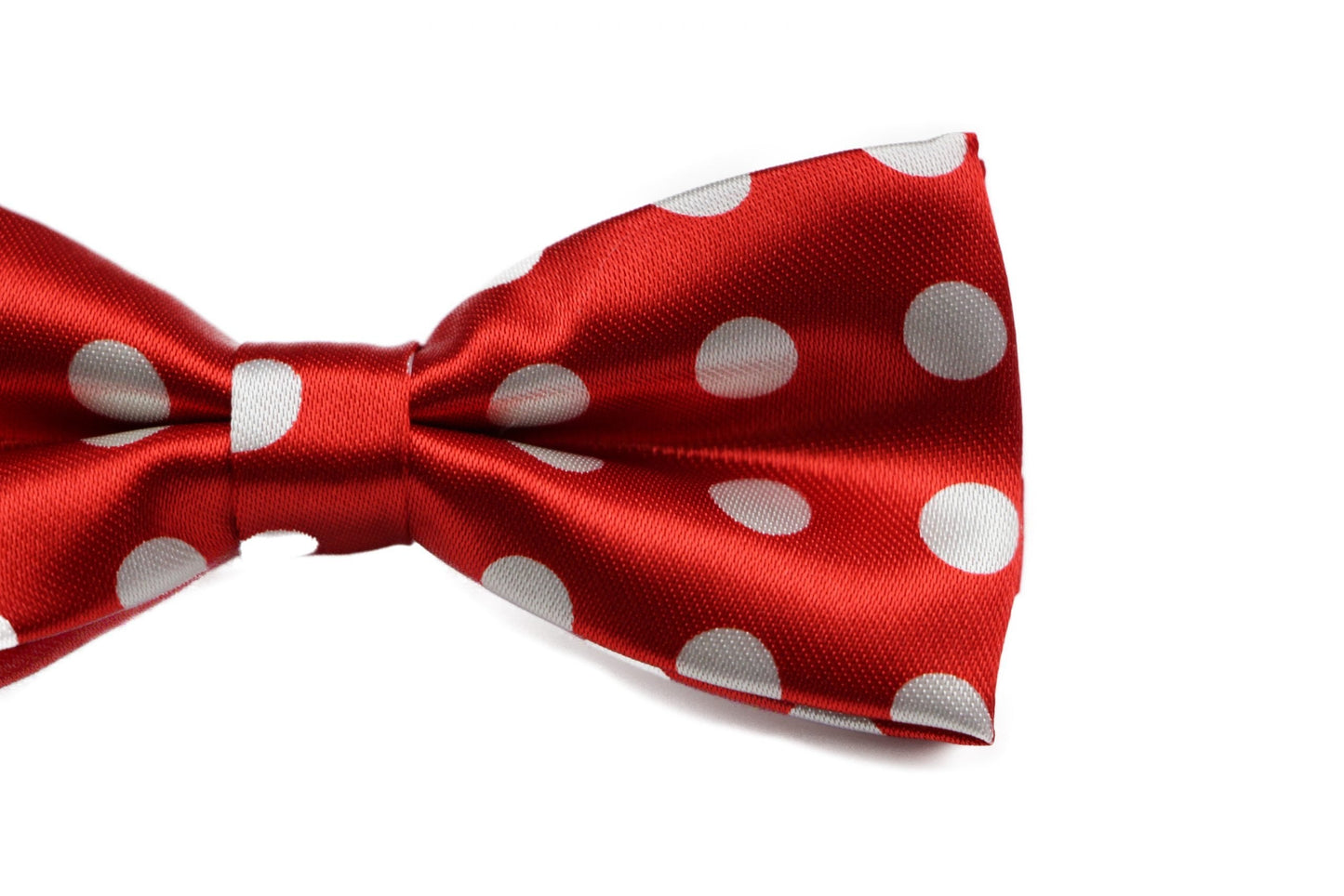 Boys Red With White Large Polka Dots Patterned Bow Tie