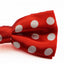 Boys Red With White Large Polka Dots Patterned Bow Tie