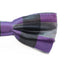 Boys Purple, Black & Silver Checkered Patterned Bow Tie