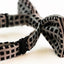 Boys Silver With Black Squares Patterned Bow Tie