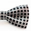 Boys Silver With Black Squares Patterned Bow Tie