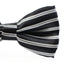 Boys Black With White Stripes Patterned Bow Tie