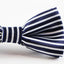 Boys Navy With Thin White Stripes Patterned Bow Tie